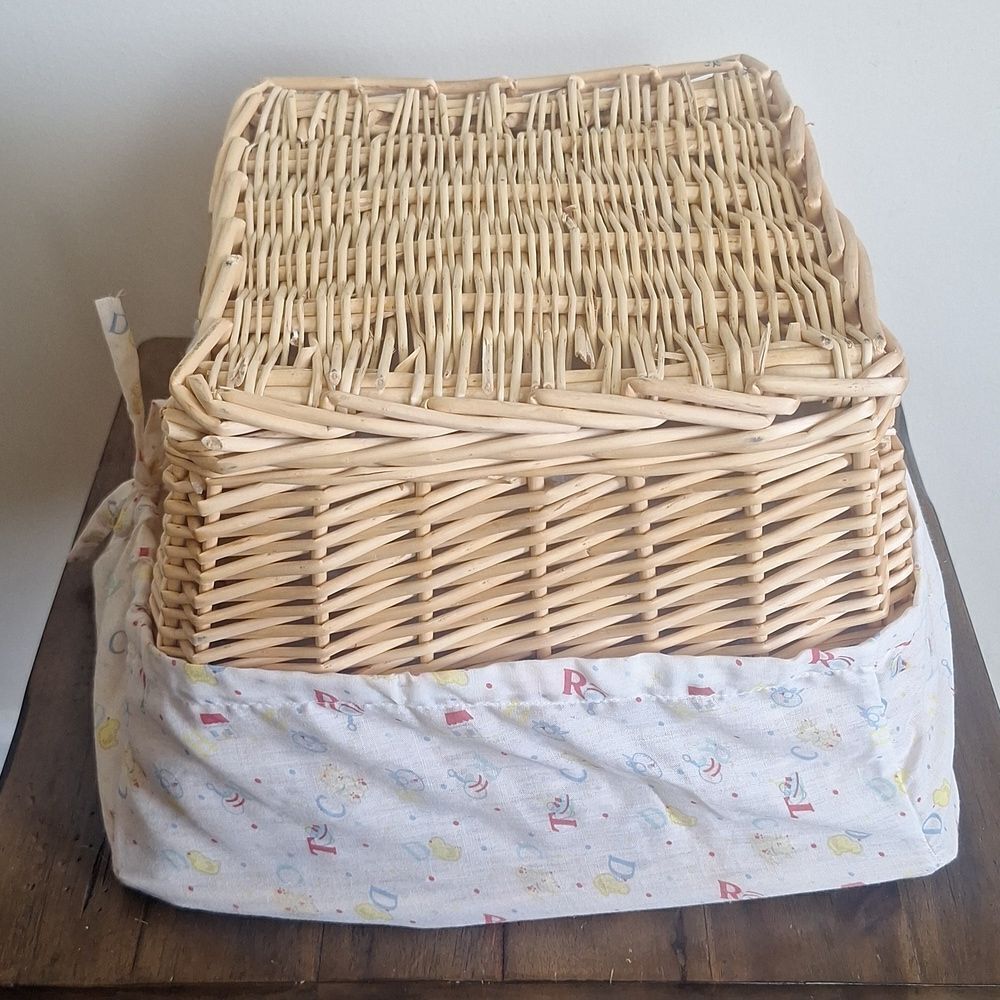 Wicker Basket with Patterned Fabric Liner - Picture 5 of 9